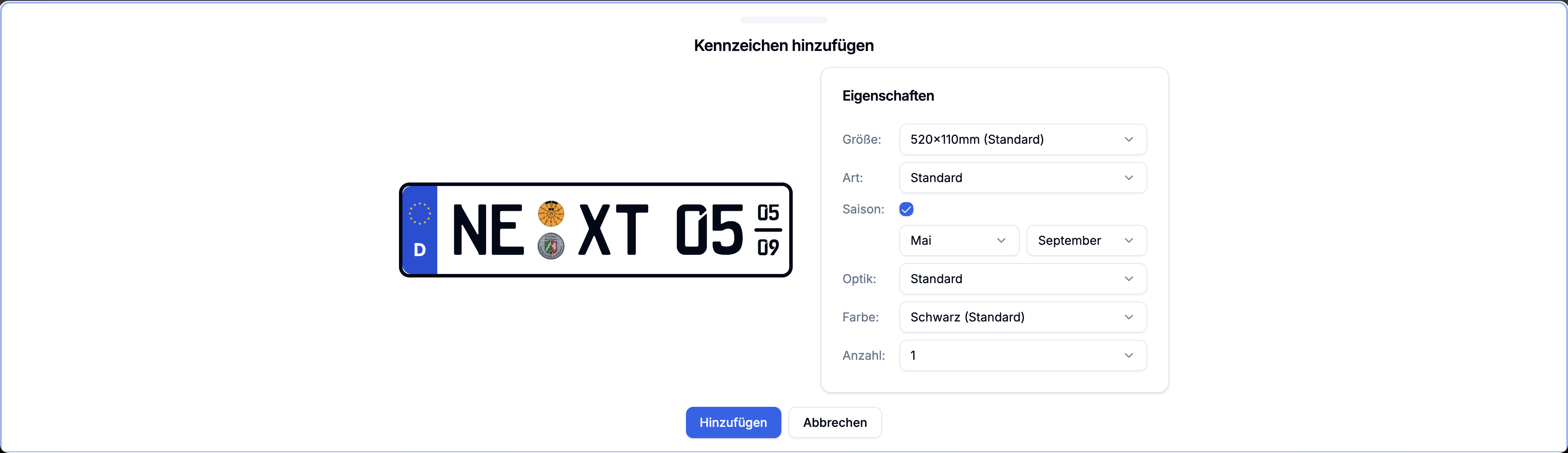Dashboard Ansicht NextOZ